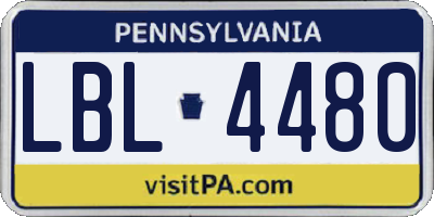 PA license plate LBL4480