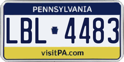 PA license plate LBL4483