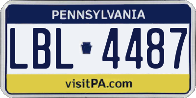 PA license plate LBL4487