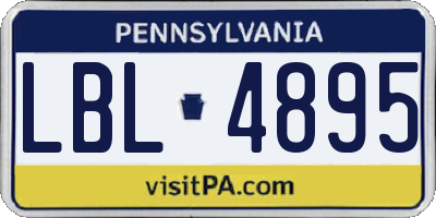 PA license plate LBL4895