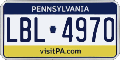 PA license plate LBL4970