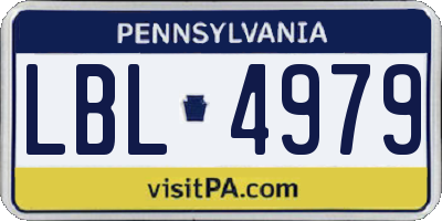 PA license plate LBL4979