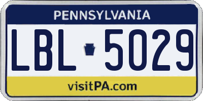 PA license plate LBL5029