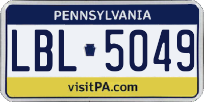 PA license plate LBL5049