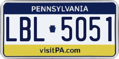 PA license plate LBL5051