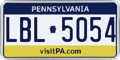 PA license plate LBL5054