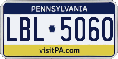 PA license plate LBL5060