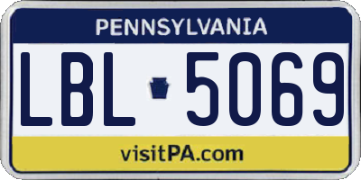 PA license plate LBL5069