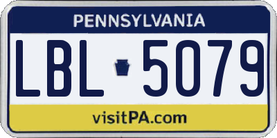 PA license plate LBL5079