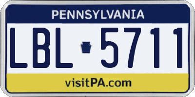 PA license plate LBL5711