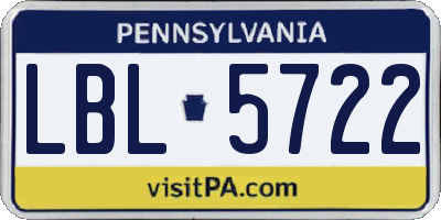 PA license plate LBL5722