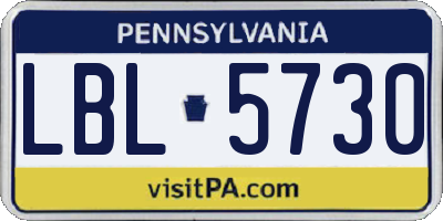 PA license plate LBL5730