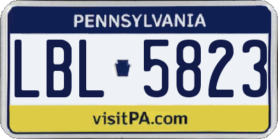 PA license plate LBL5823
