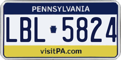PA license plate LBL5824