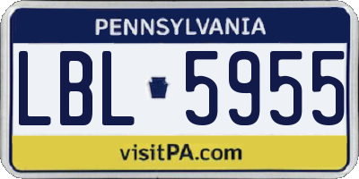 PA license plate LBL5955