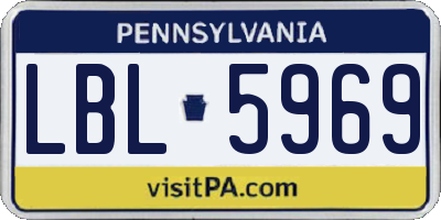 PA license plate LBL5969