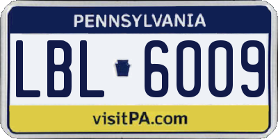 PA license plate LBL6009
