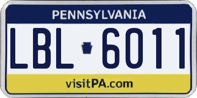 PA license plate LBL6011