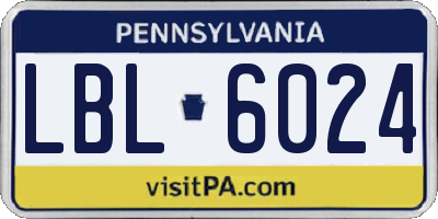 PA license plate LBL6024