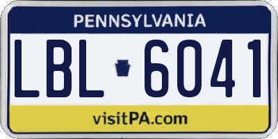 PA license plate LBL6041