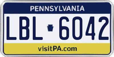 PA license plate LBL6042