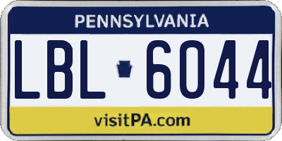 PA license plate LBL6044