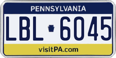 PA license plate LBL6045