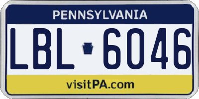PA license plate LBL6046