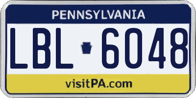 PA license plate LBL6048