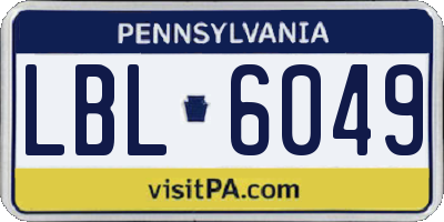 PA license plate LBL6049