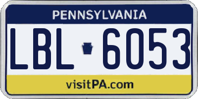 PA license plate LBL6053