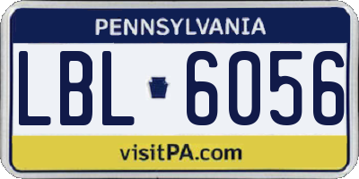 PA license plate LBL6056
