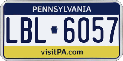 PA license plate LBL6057