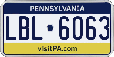 PA license plate LBL6063