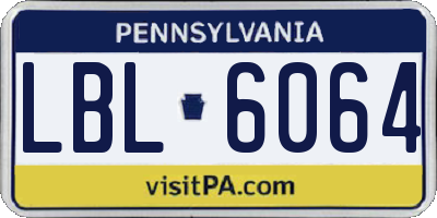 PA license plate LBL6064