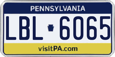 PA license plate LBL6065