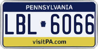 PA license plate LBL6066