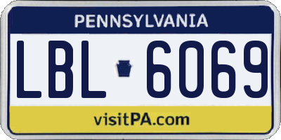 PA license plate LBL6069