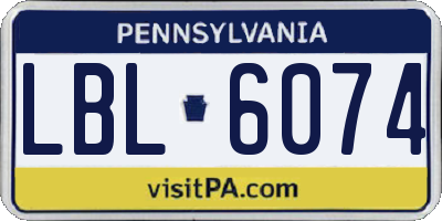 PA license plate LBL6074