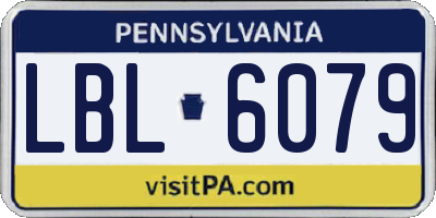 PA license plate LBL6079