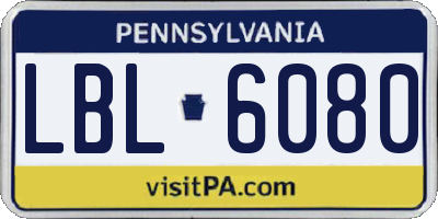 PA license plate LBL6080