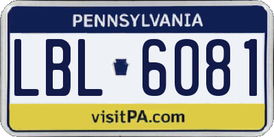 PA license plate LBL6081