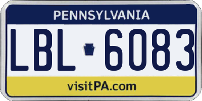 PA license plate LBL6083