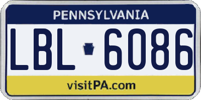 PA license plate LBL6086