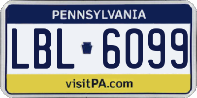 PA license plate LBL6099
