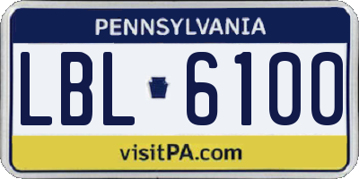 PA license plate LBL6100