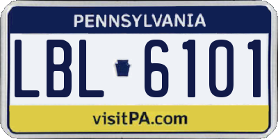 PA license plate LBL6101