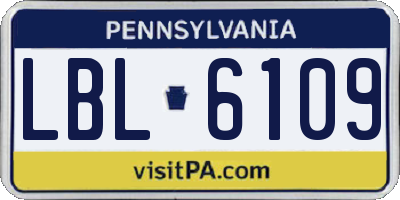 PA license plate LBL6109