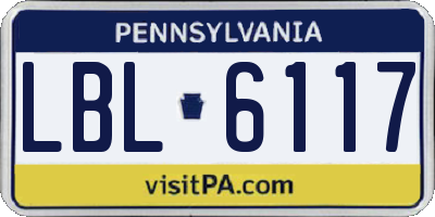 PA license plate LBL6117