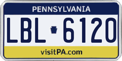 PA license plate LBL6120